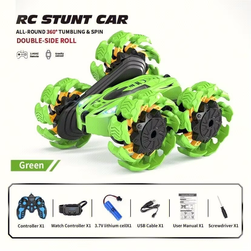 RC Stunt Car Double Side Roll (hand  remote control+gravity induction  watch)