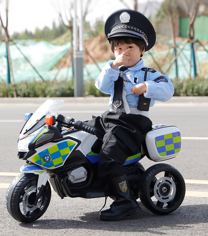 Police Three Wheel Kids Ride on Motorbike
