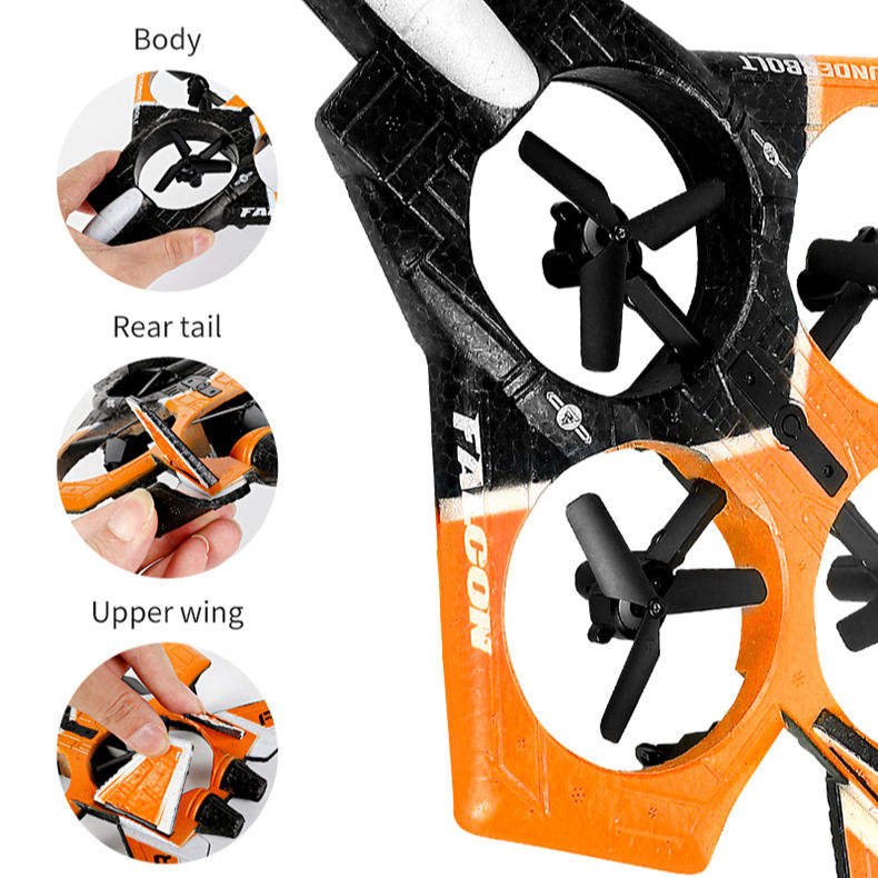 Combat Aircraft with Wrist Control Grey Colour Wrist Remote