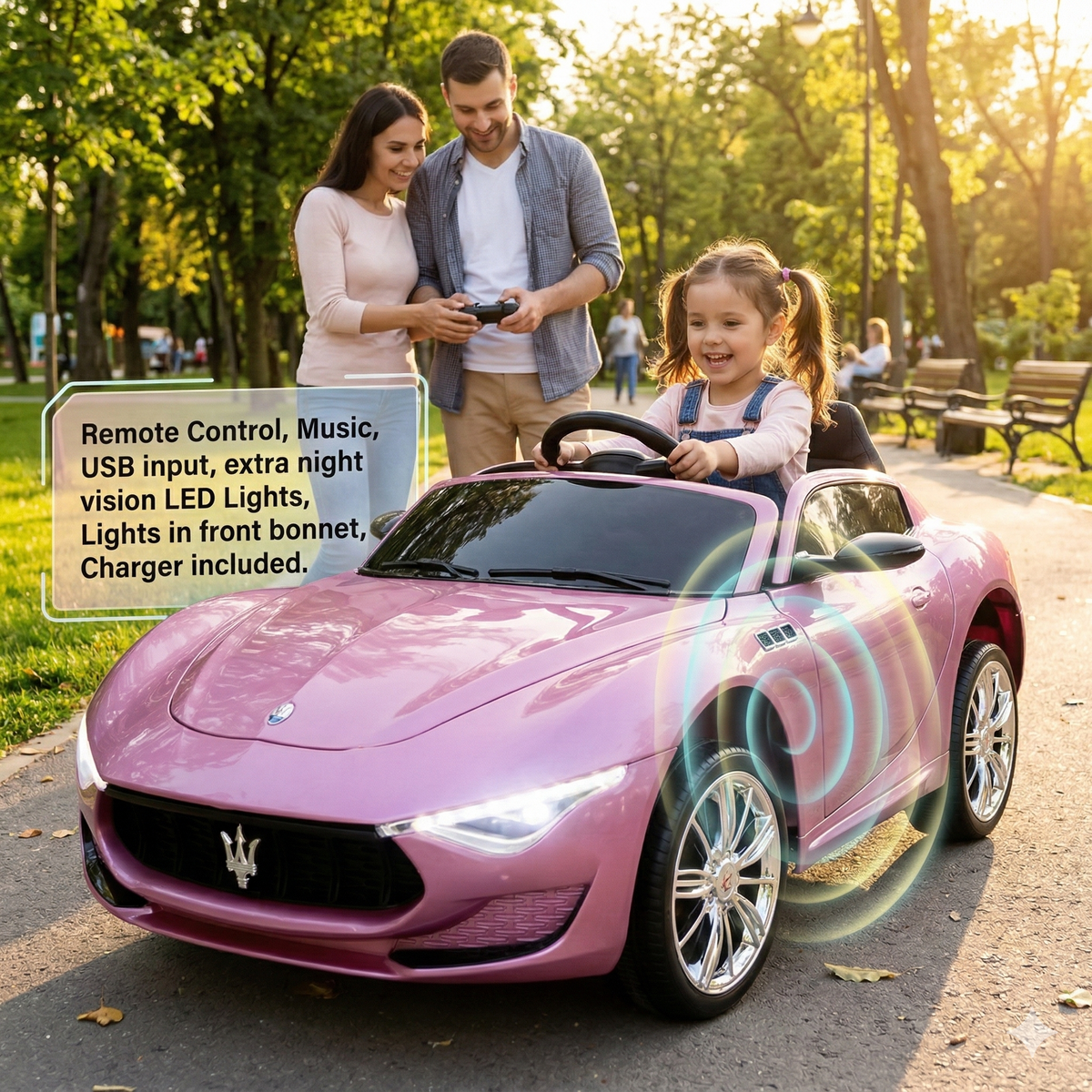 Maserati Ride On Car Luxury Car Four-wheel drive 12V7 battery Girls and Boys Birthday Christmas Gift