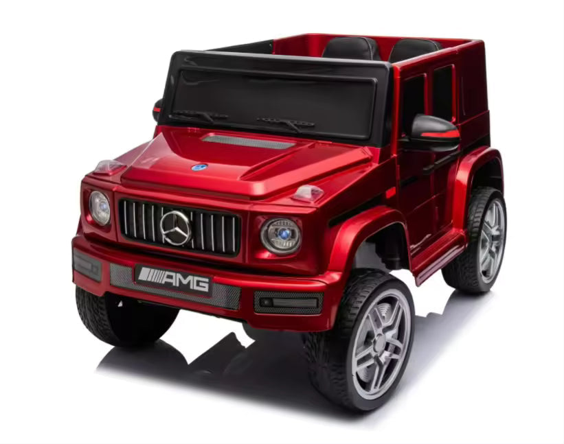 AMG Mercedes UTV Luxury Ride on Car 12 Volts 380 4x 4 Motor 2 Seater Red Painted  Leather Seats Birthday Gift Christmas Gift
