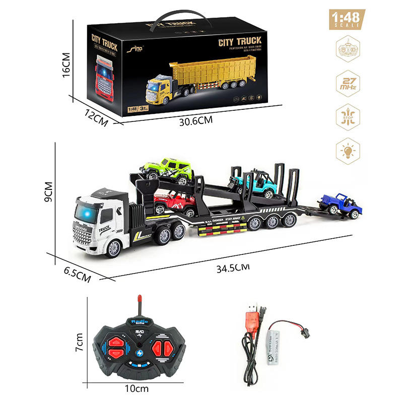 1：48 Scale  four function light Remote control double-decker transporter