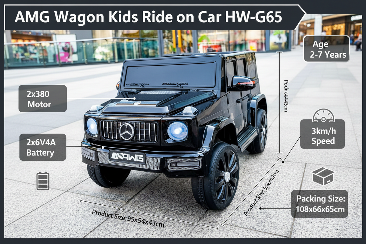 AMG Wagon Kids Ride on Car with Bluetooth Music